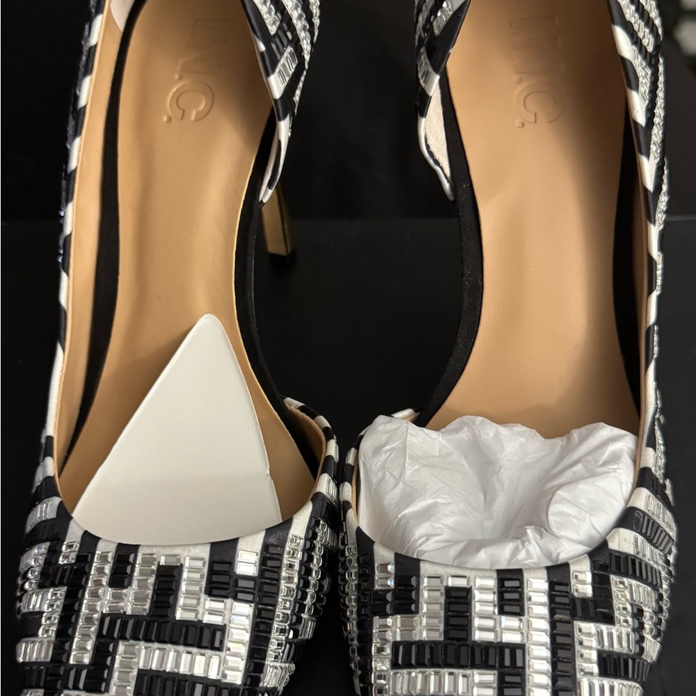 INC International Concepts Black and White Elegant Heels